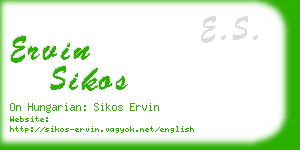 ervin sikos business card